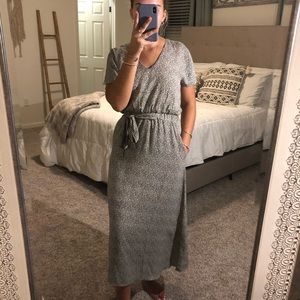 Speckled pattern Maxi Dress with adjustable tie